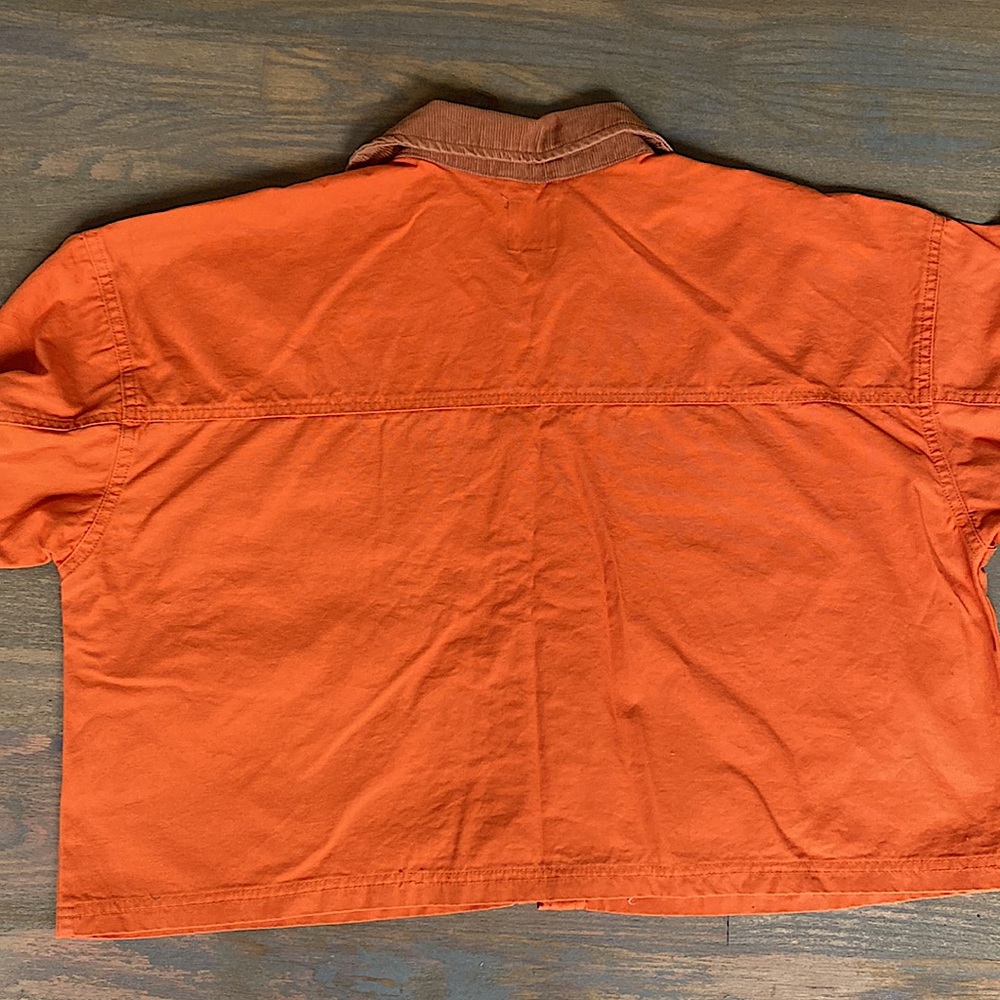 Wild Fable Women's Rust Cropped Canvas Long Sleeve Surplus Shacket Size Large - Picture 5 of 11